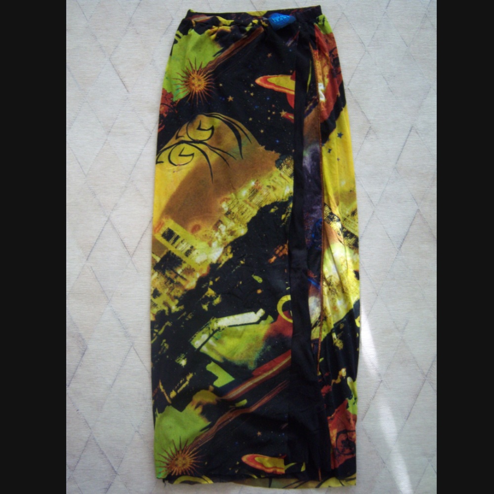 Vintage Rare Outerspace Astro Mesh Maxi Kenzo Skirt